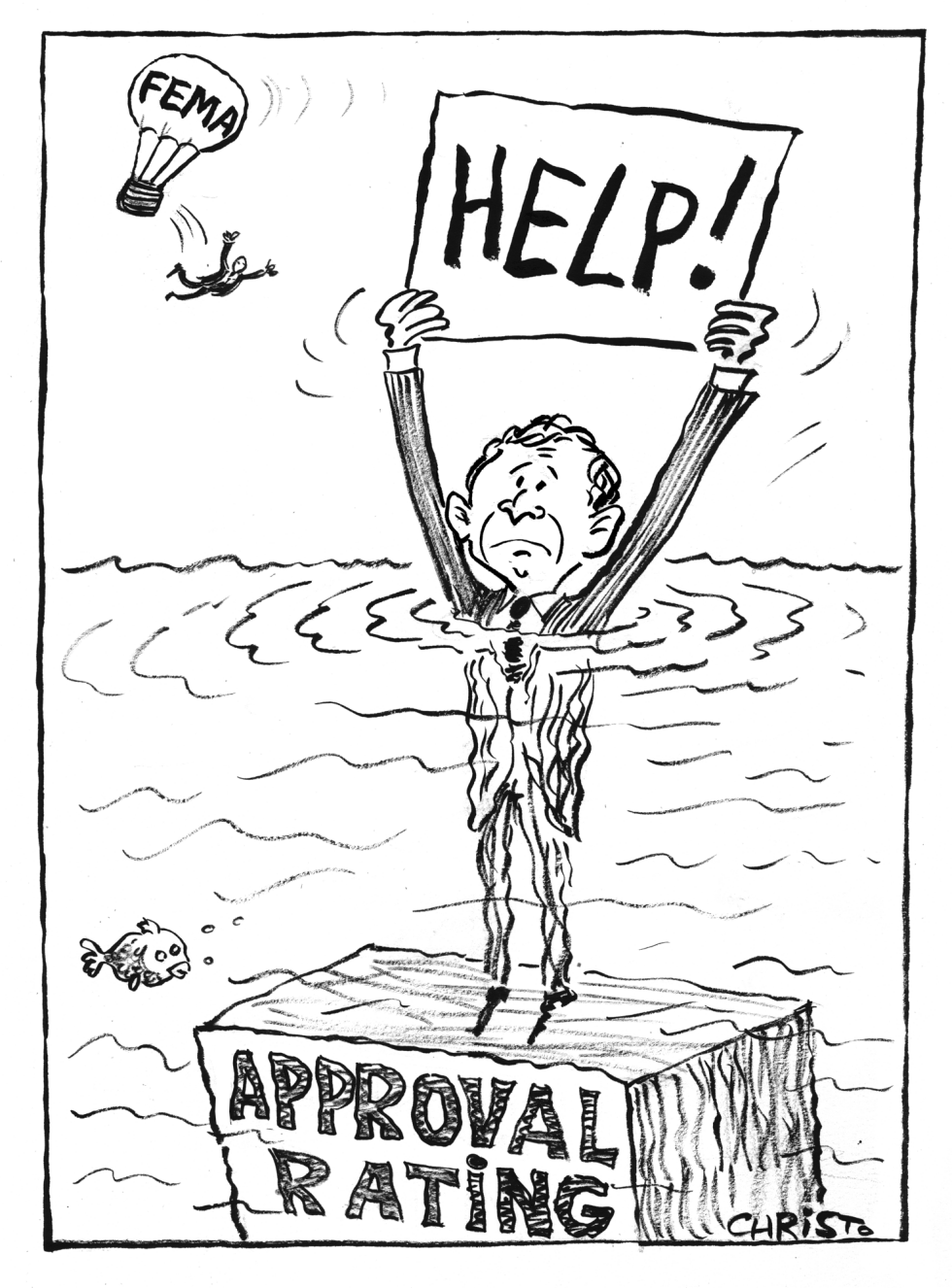 Bush Approval Rating Dips To New Low - B&W