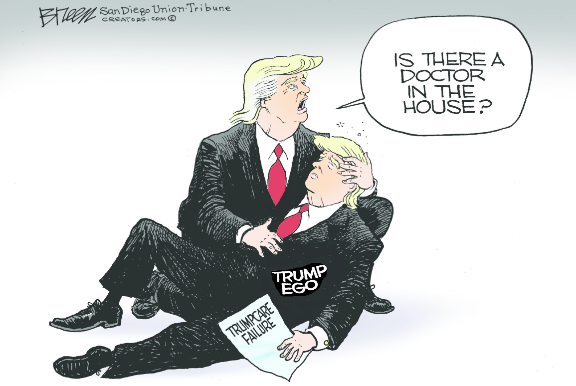 Image result for trumpcare failing cartoons