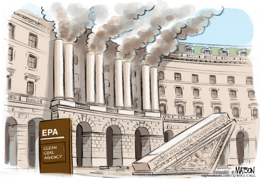 EPA sign promotes clean coal as agency structure topples amid emissions