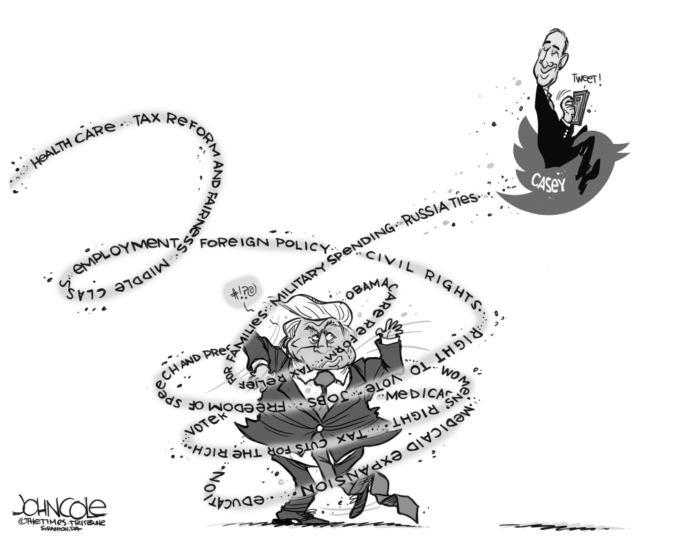 Casey and Trump BW