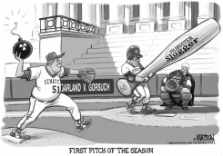 SENATOR MCCONNELL THROWS OUT THE FIRST PITCH TO END SENATE FILIBUSTERS by R.J. Matson
