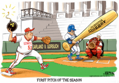 SENATOR MCCONNELL THROWS OUT THE FIRST PITCH TO END SENATE FILIBUSTERS by R.J. Matson