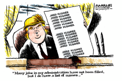 TRUMP AND JARED KUSHNER  by Jimmy Margulies