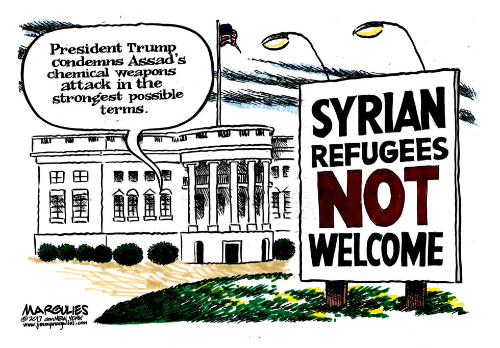 Trump condemns Assad gas attack color