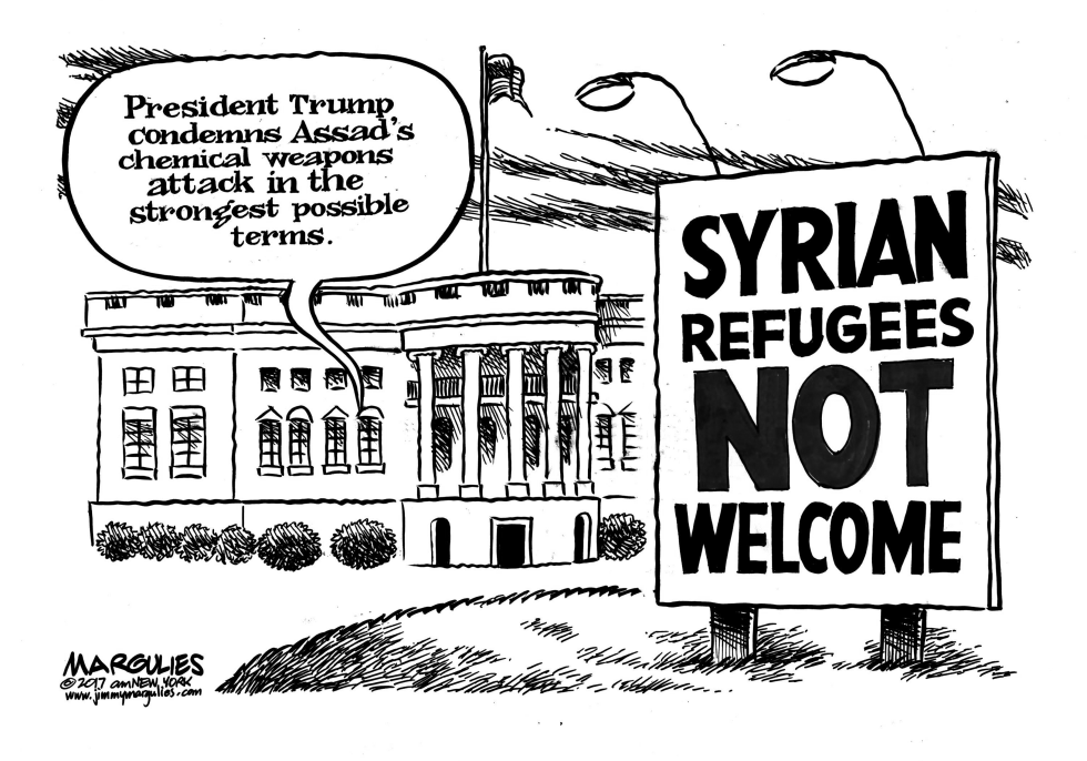 Trump condemns Assad gas attacl