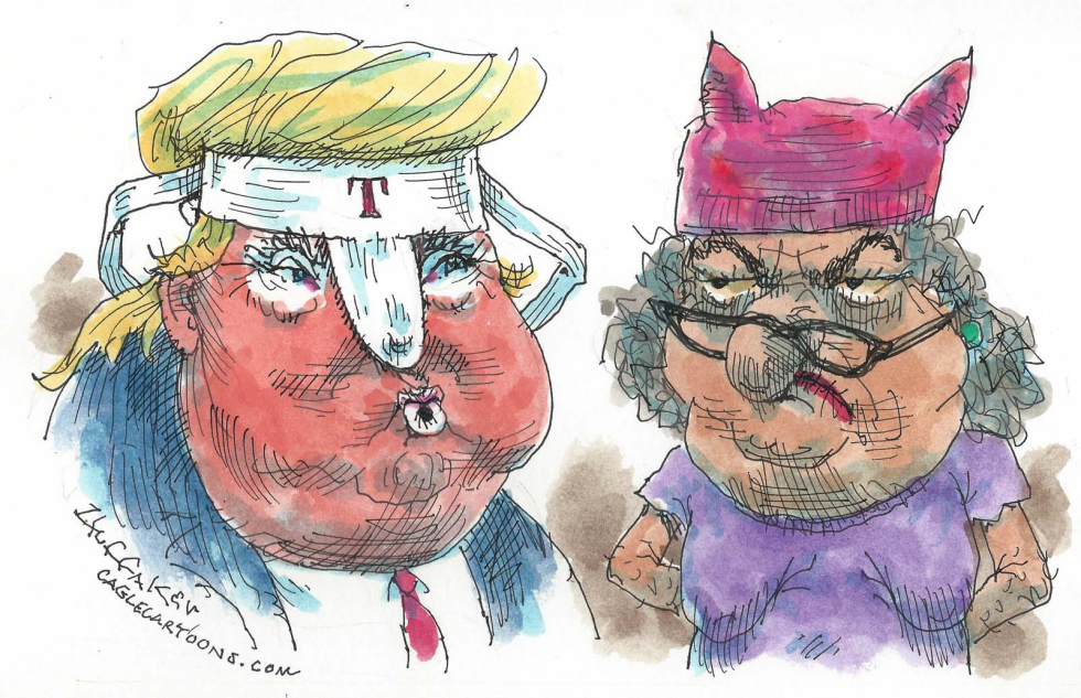 Trump and pussy hats