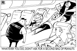 UNITED AIRLINES PASSENGER, B/W by Randy Bish