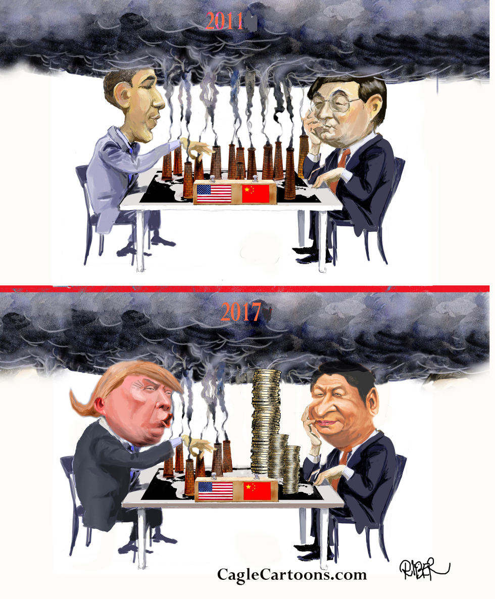  TRUMP PLAYING CHESS WITH XI JINPING by Riber Hansson