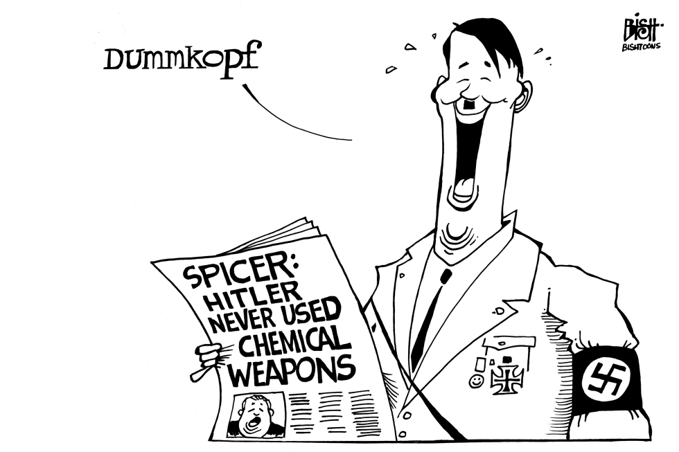 SPICER'S HITLER REMARKS, B/W