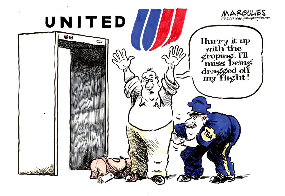 United Airlines dragging passenger color