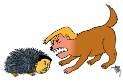 TRUMP AGAINST KIM YONG UN by Arend Van Dam