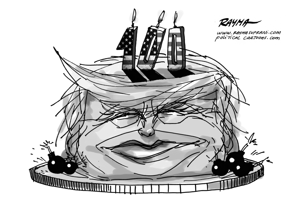 TRUMP 100 DAYS BW