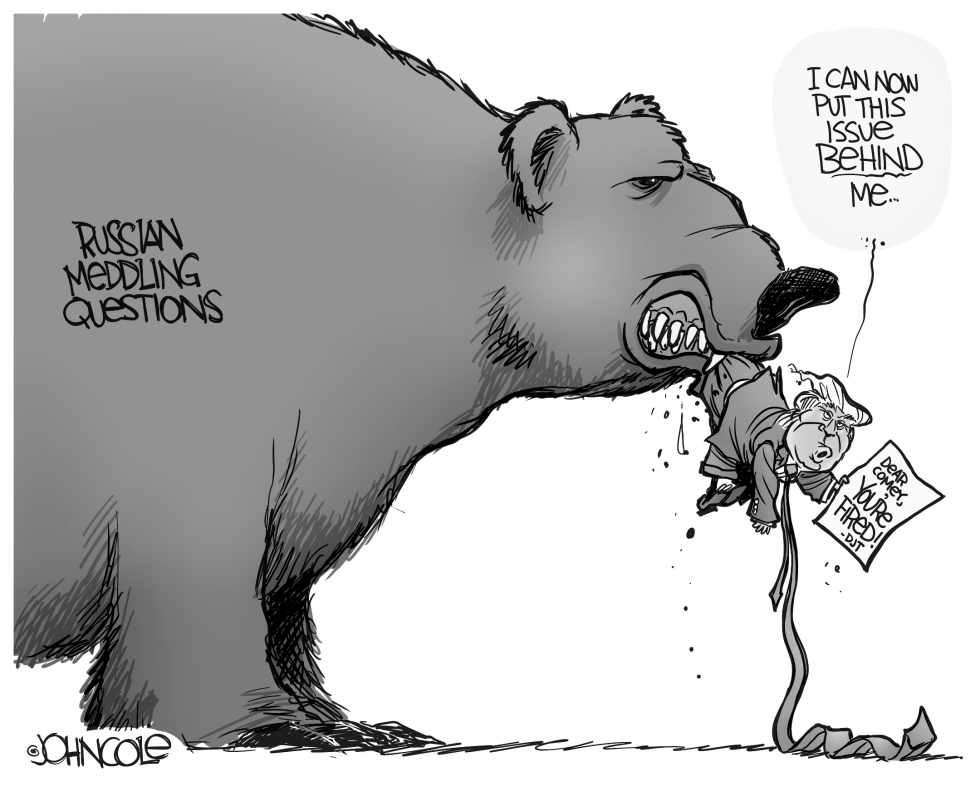 Trump Russia and Comey BW