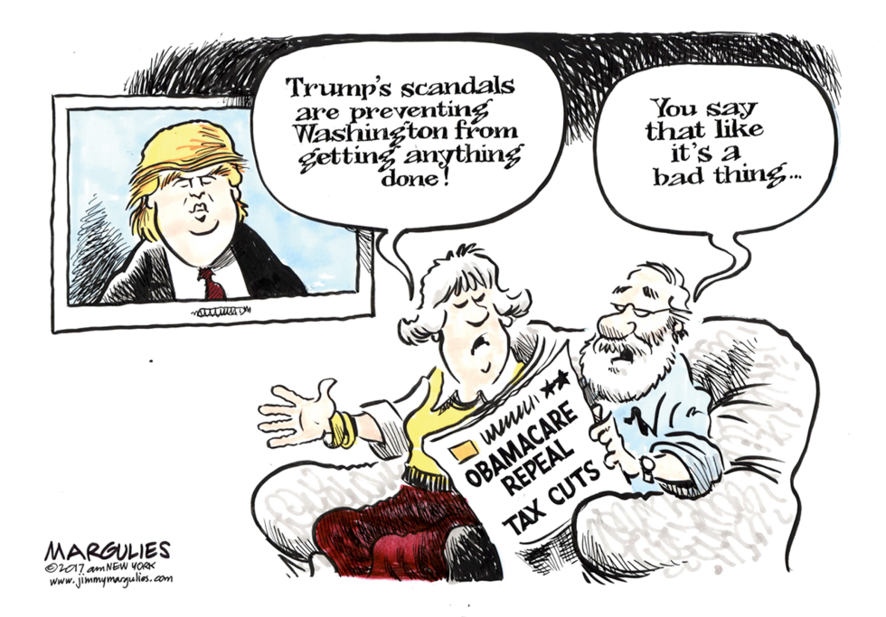 Trump scandals and his agenda color