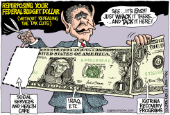 BUSH REPURPOSES THE BUDGET by Monte Wolverton
