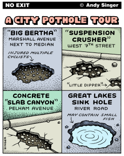 CITY POTHOLE TOUR  VERSION by Andy Singer