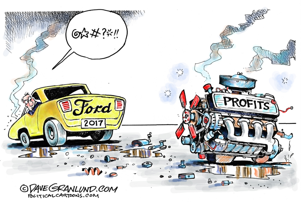 Ford profits drop COLOR