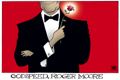 ROGER MOORE, RIP,  by Randy Bish