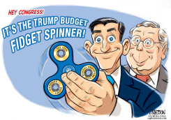 TRUMP BUDGET FIDGET SPINNER by R.J. Matson