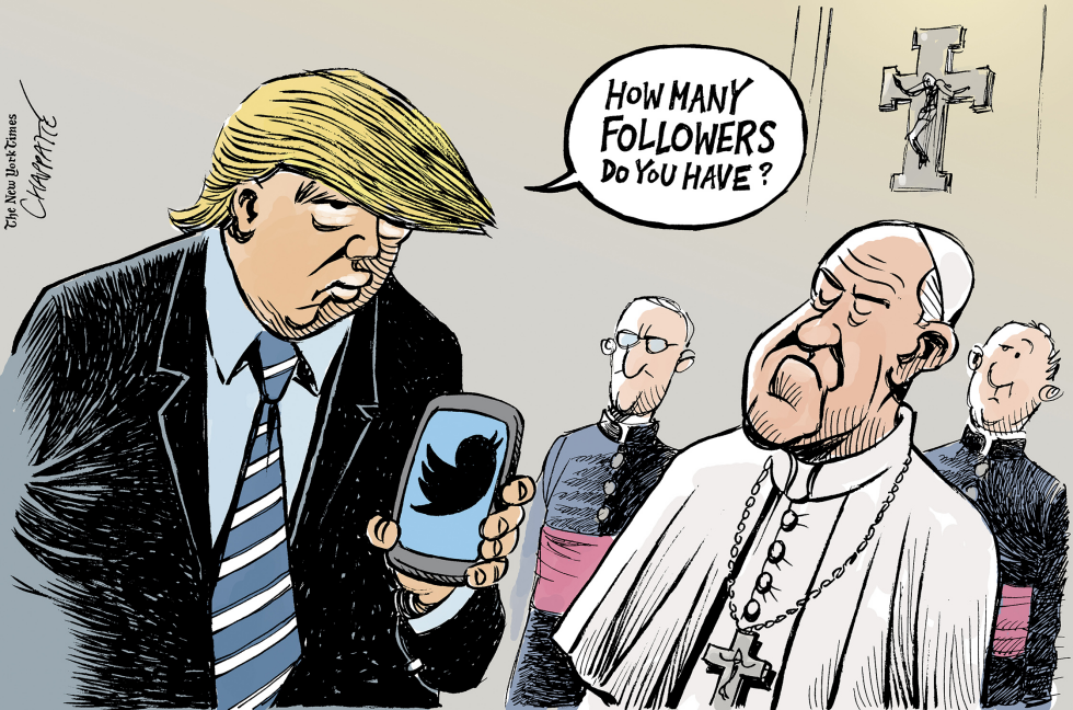  TRUMP MEETS THE POPE by Patrick Chappatte