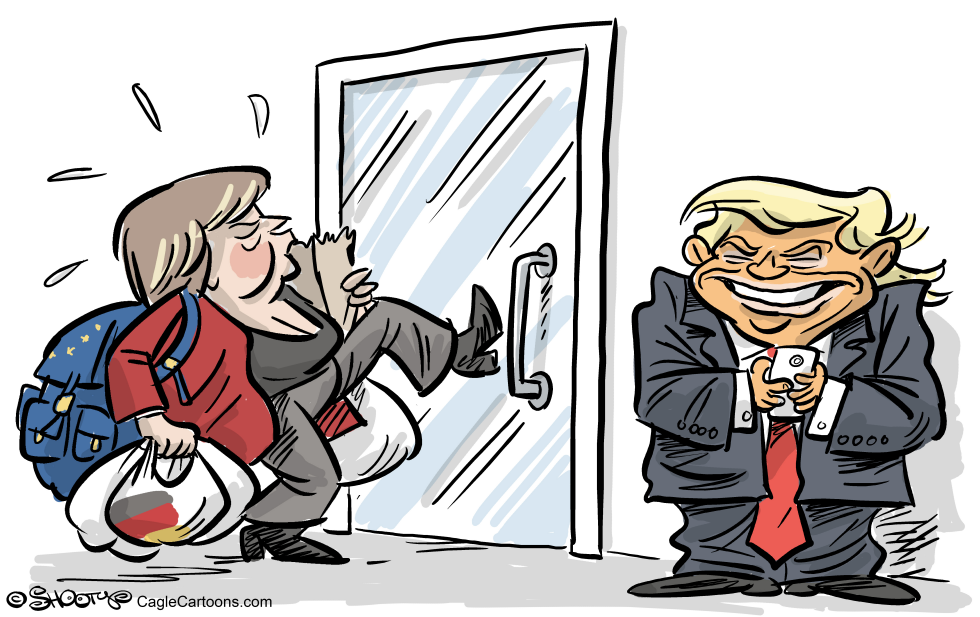  ANGELA MERKEL AND DONALD TRUMP by Martin Sutovec