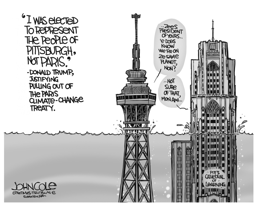 Paris and Pittsburgh BW