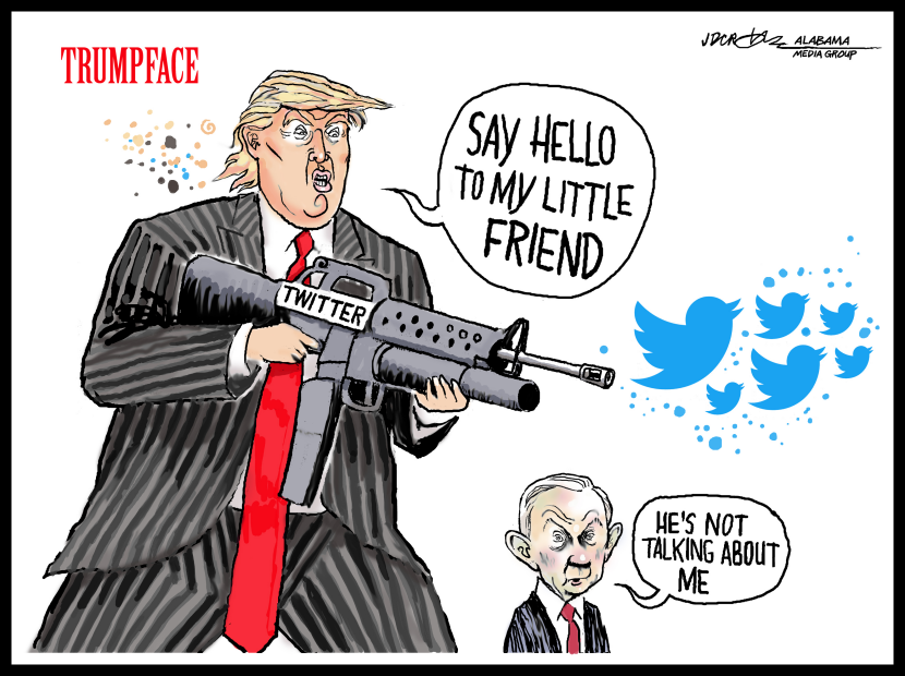 Trump goes "Scarface" on Twitter