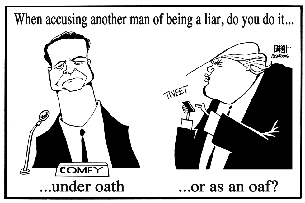 COMEY VS TRUMP, B/W