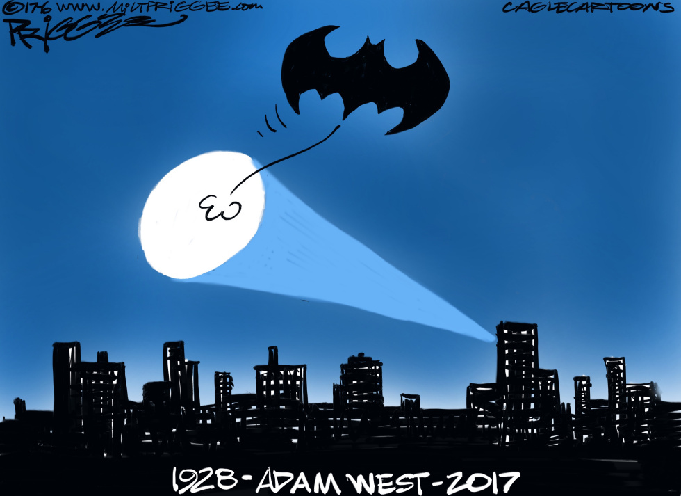  ADAM WEST -RIP by Milt Priggee