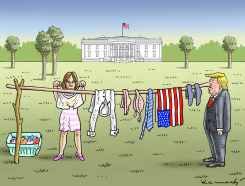 MELANIA MOVES TO WASHINGTON by Marian Kamensky