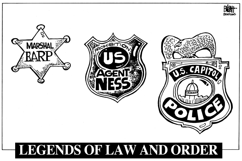 LAW AND ORDER, DC SHOOTING, B/W