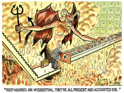 SIMON WIESENTHAL TRACKS DOWN NAZIS IN HELL by R.J. Matson