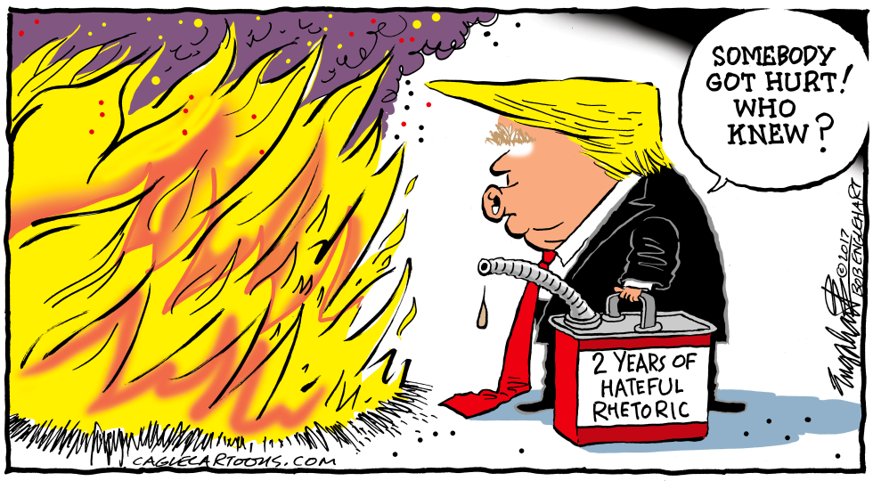  SHOOTING AND TRUMP by Bob Englehart