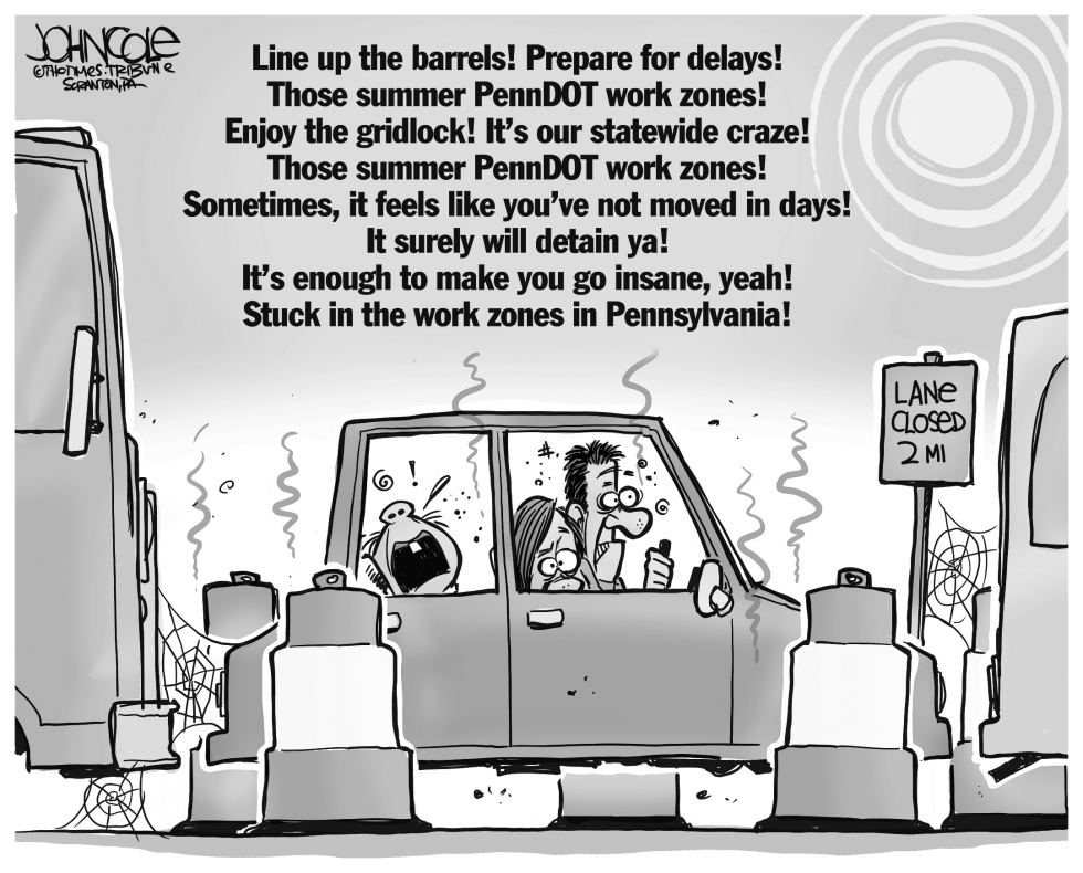 LOCAL PA PennDOT work zones BW