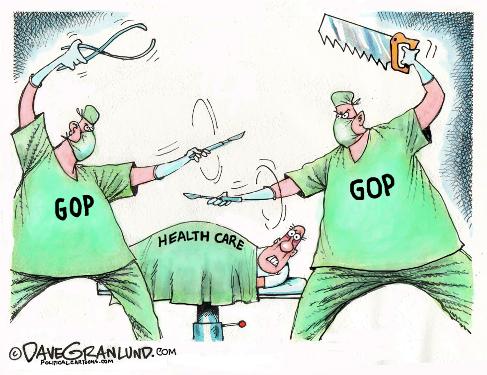  GOP HEALTH BILL DUEL by Dave Granlund