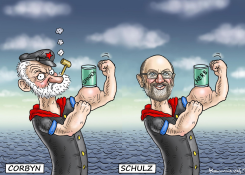 CORBYN VS SCHULZ by Marian Kamensky