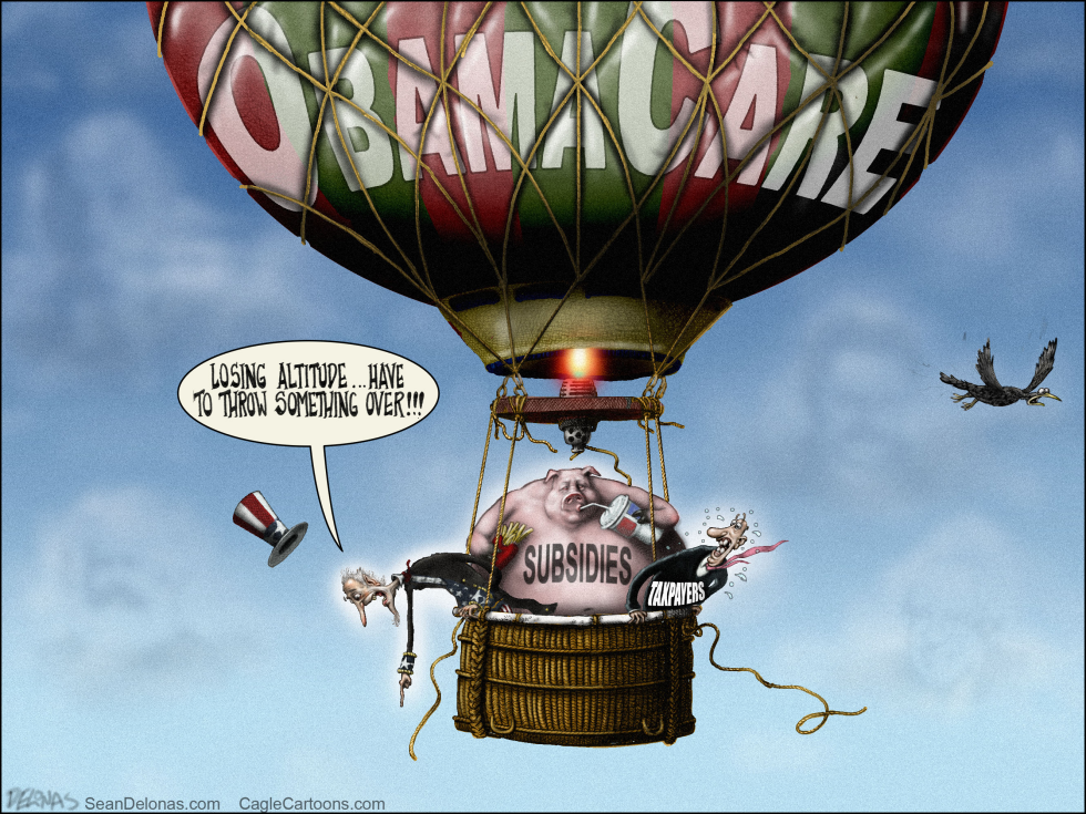  OBAMACARE FAILING BALLOON by Sean Delonas