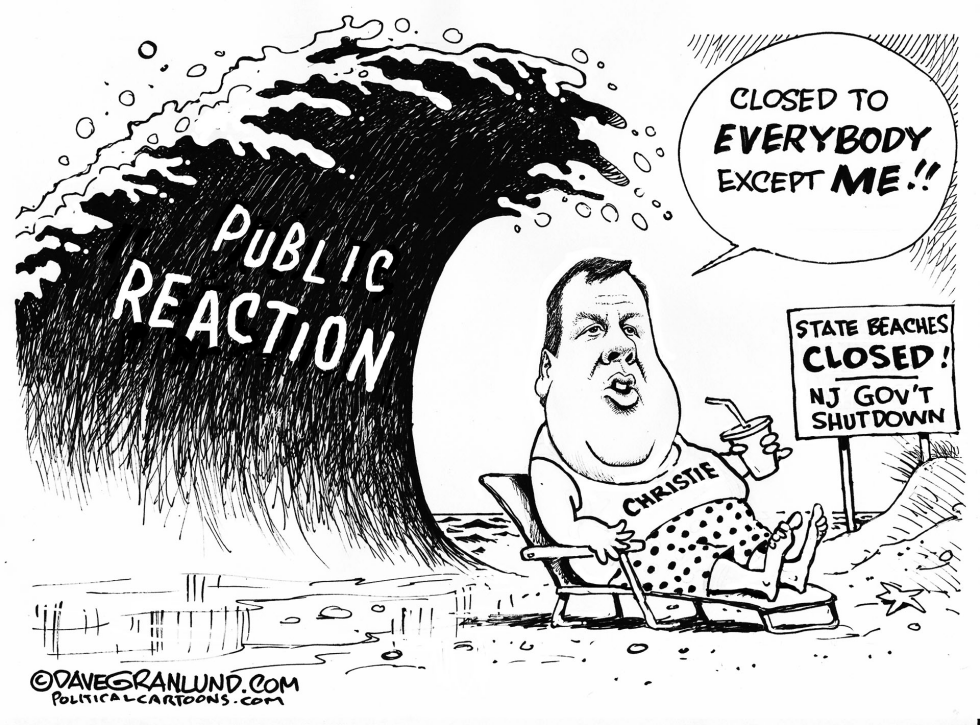 Christie NJ shutdown and Beaches