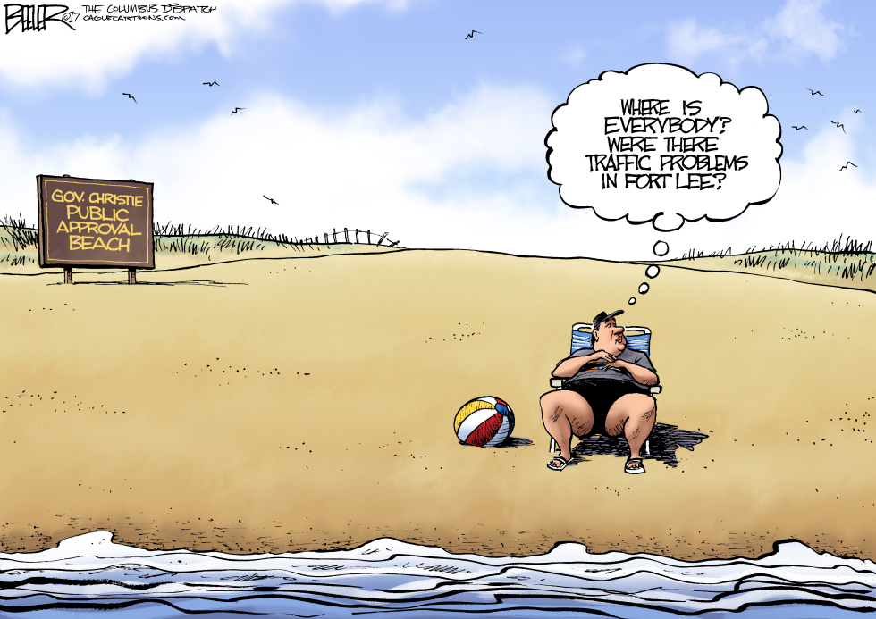  CHRIS CHRISTIE BEACH by Nate Beeler