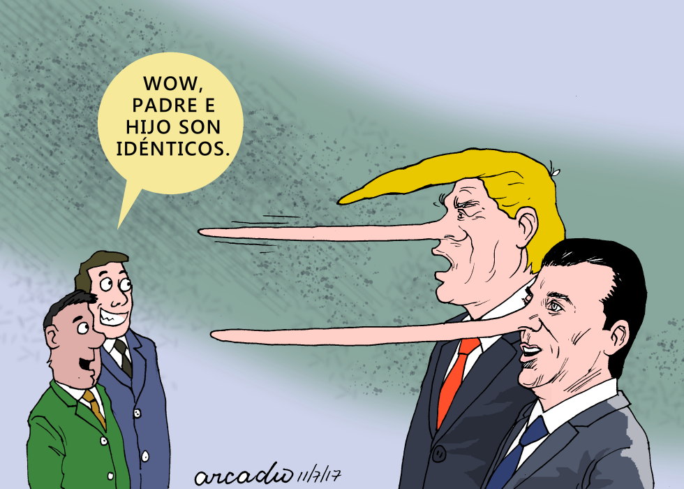  DONALD TRUMP Y SU HIJO DONALD JR by Arcadio Esquivel