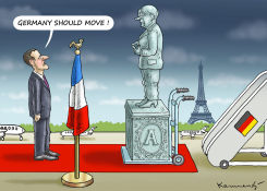 MERKEL VISITS MACRON by Marian Kamensky