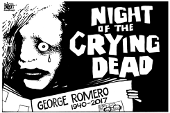 GEORGE ROMERO, RIP, B/W by Randy Bish