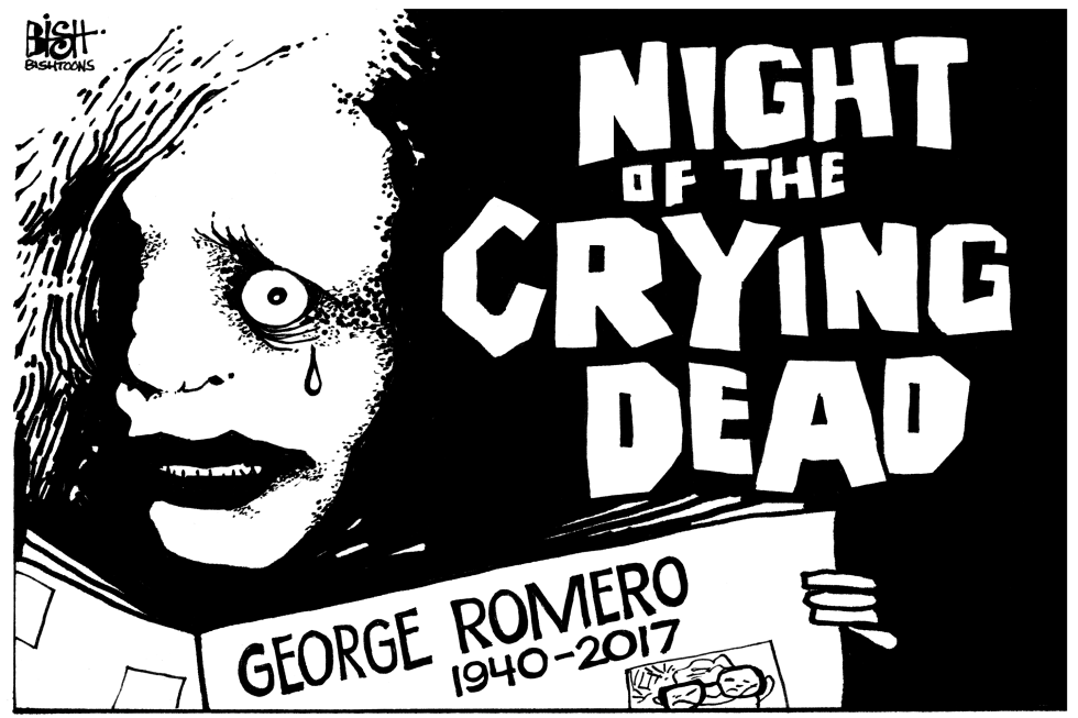GEORGE ROMERO, RIP, b/w
