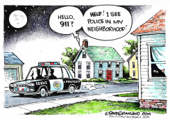 FUTURE 911 CALLS AND POLICE  by Dave Granlund