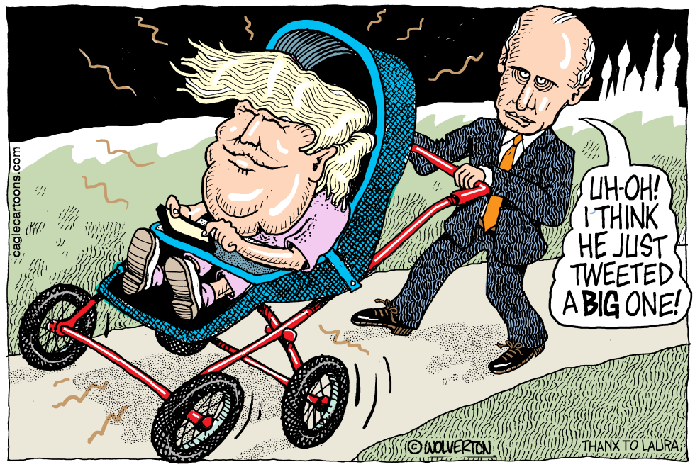  TINY TRUMP AND AU PAIR PUTIN by Wolverton