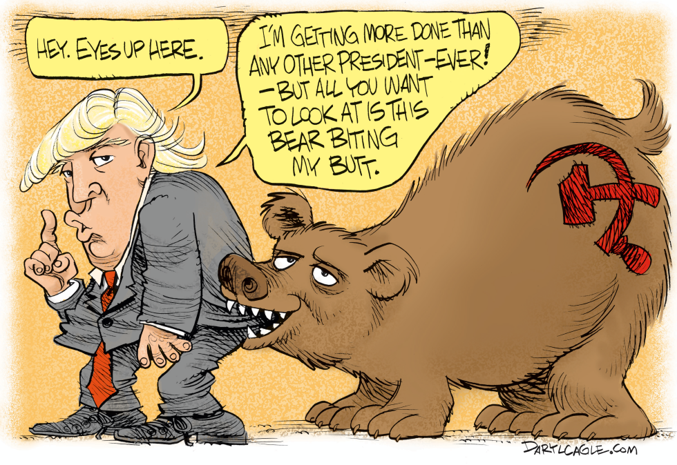  TRUMP-RUSSIA - EYES UP HERE by Daryl Cagle