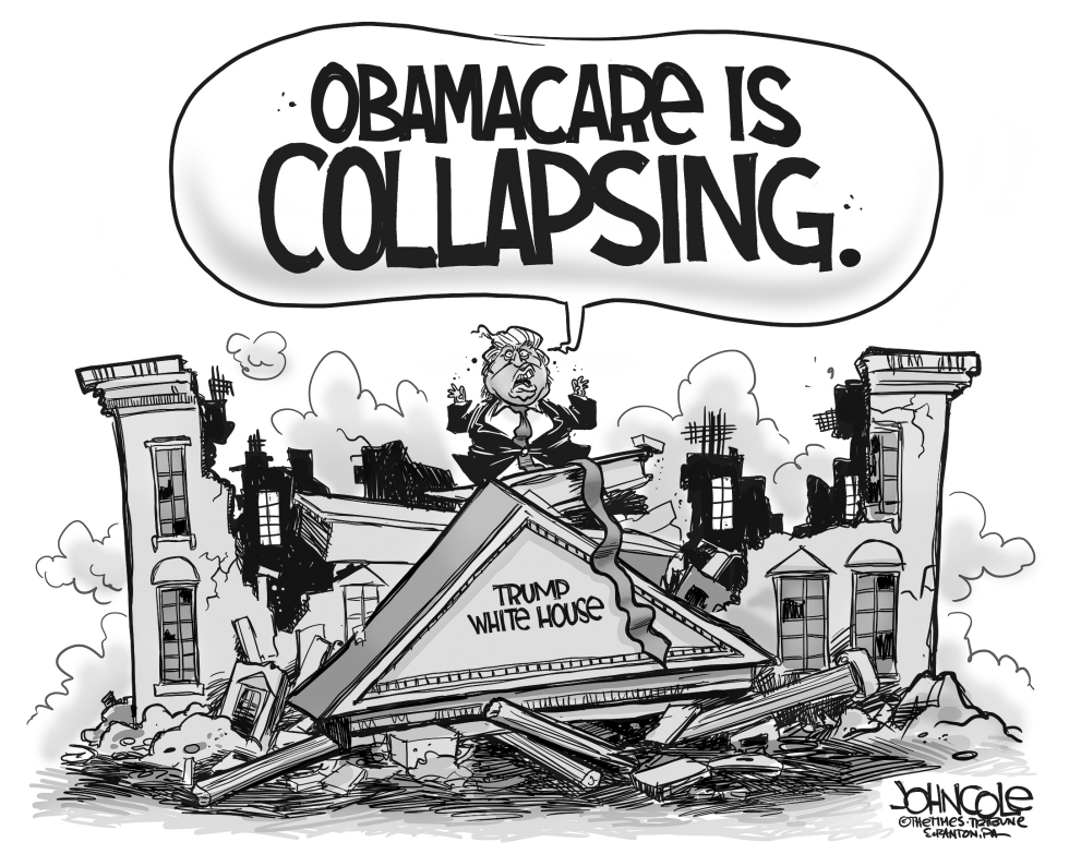 Trump collapse BW