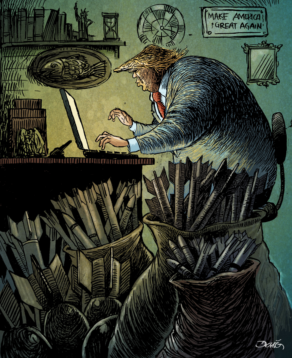 Trump Working Away