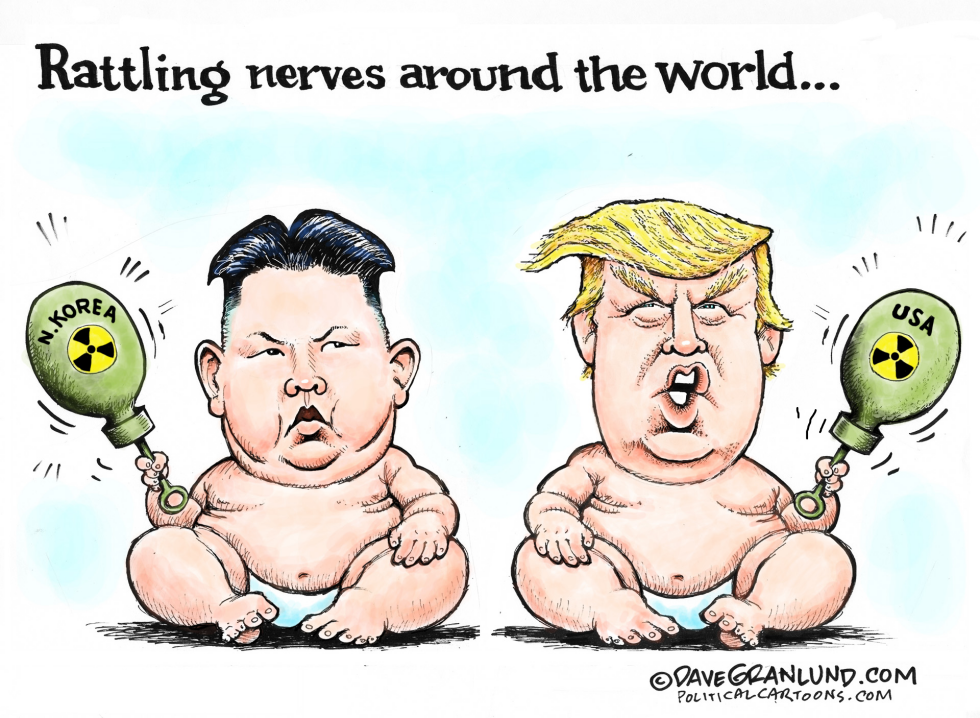  KIM AND TRUMP NUKE THREATS by Dave Granlund