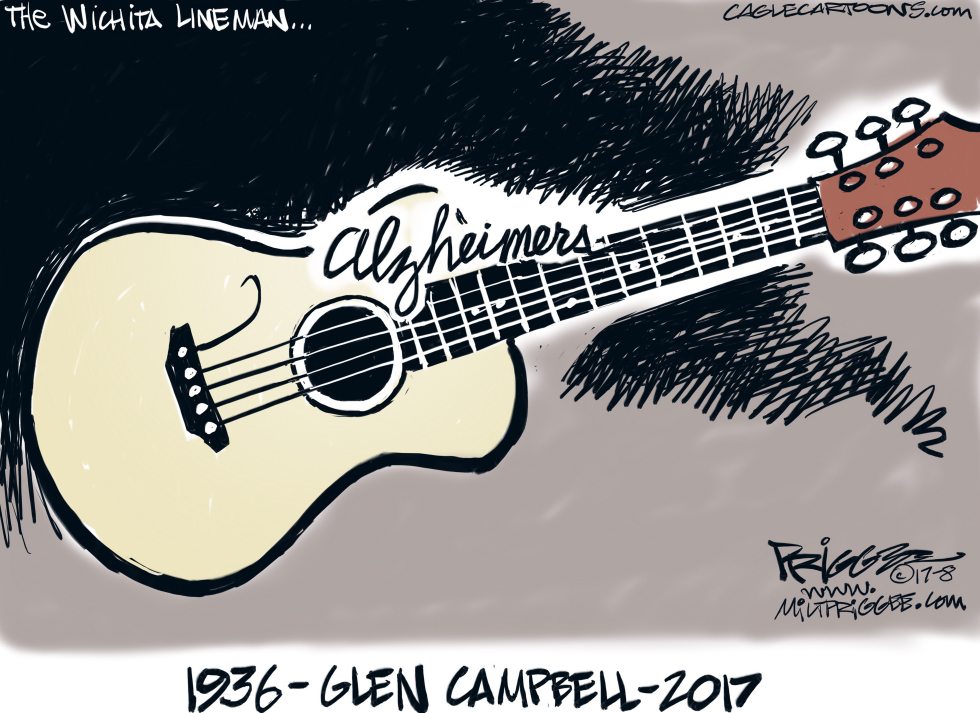  GLEN CAMPBELL -RIP by Milt Priggee